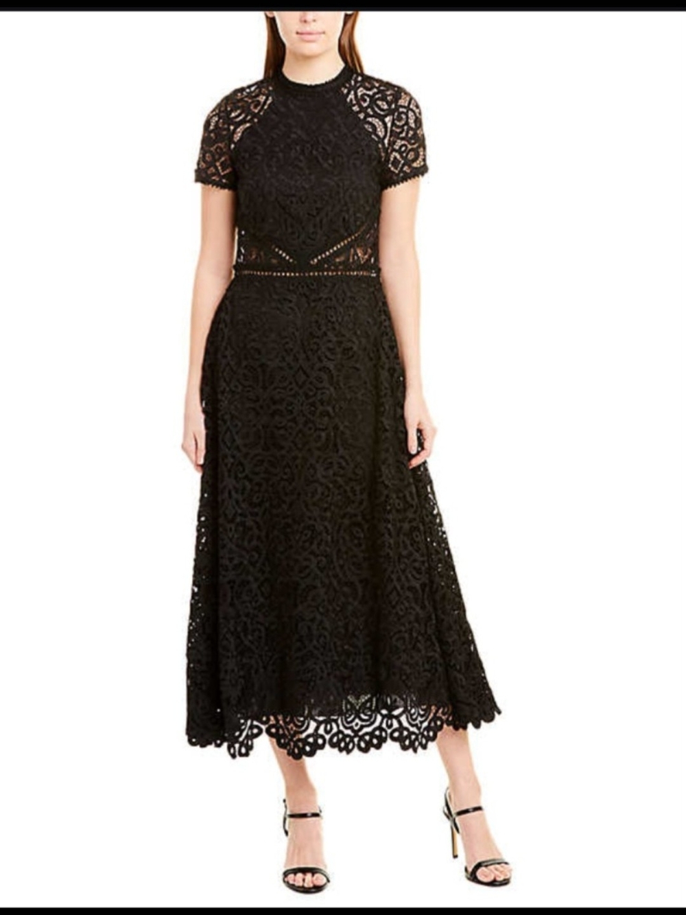 Monique Lhuillier Black Lace Dress